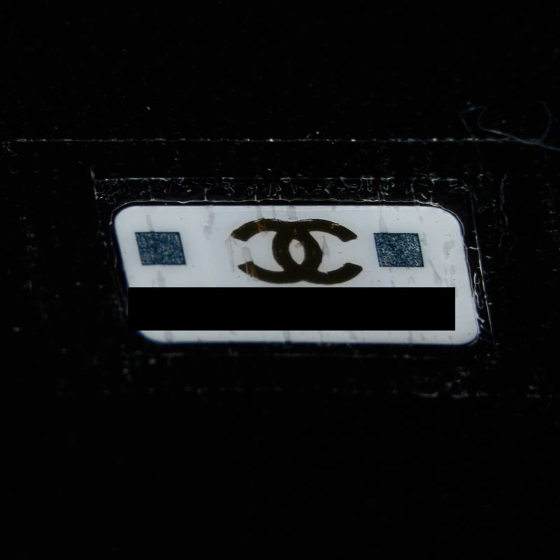 Chanel 22B Flap Bag With Enamel Top Handle Lambskin Black GHW