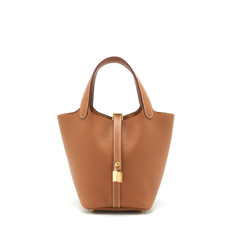 Hermes Picotin 18 Clemence Gold GHW Stamp U