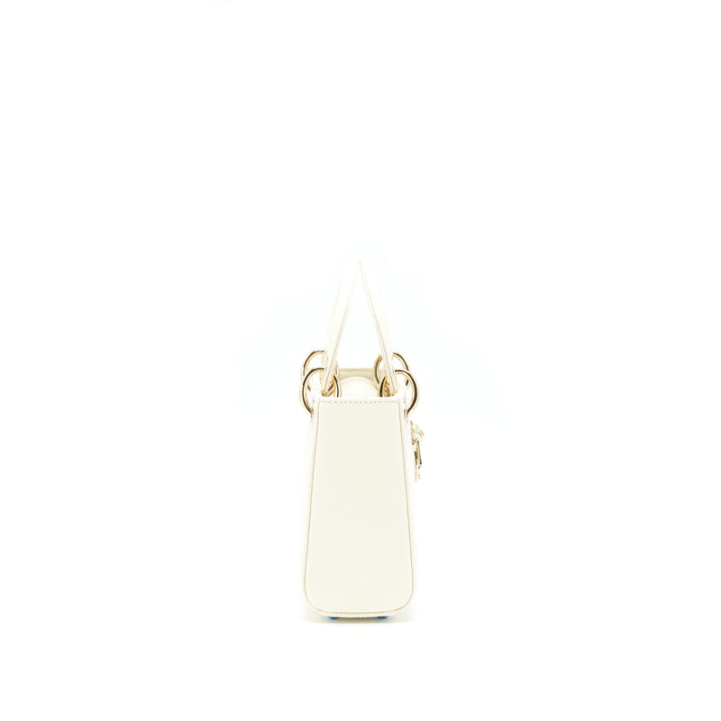 Dior Lizard Mini Lady Dior White  LGHW