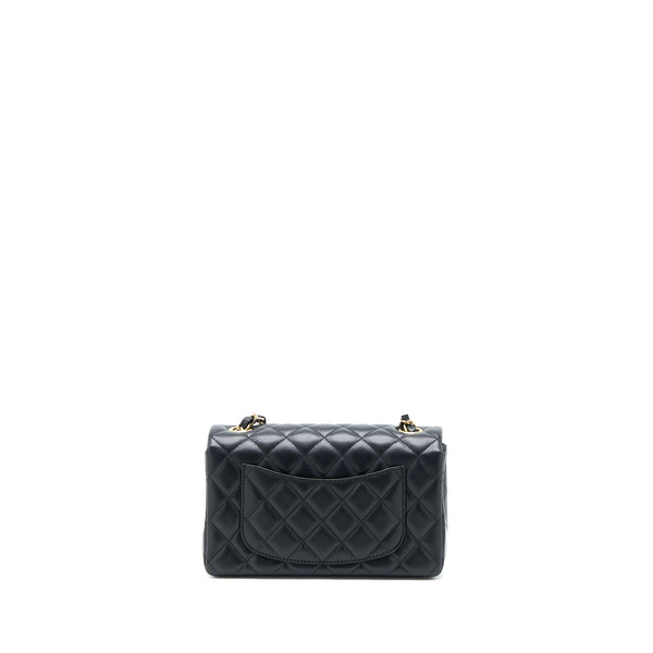 Chanel Classic Mini Rectangular Flap Bag Lambskin Black LGHW (Microchip)