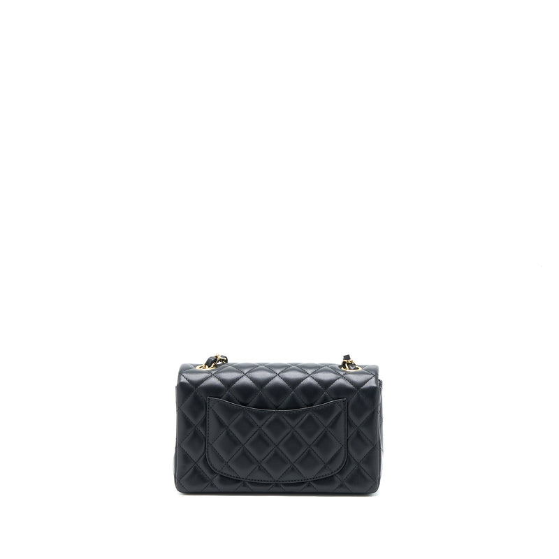 Chanel Classic Mini Rectangular Flap Bag Lambskin Black LGHW (Microchip)