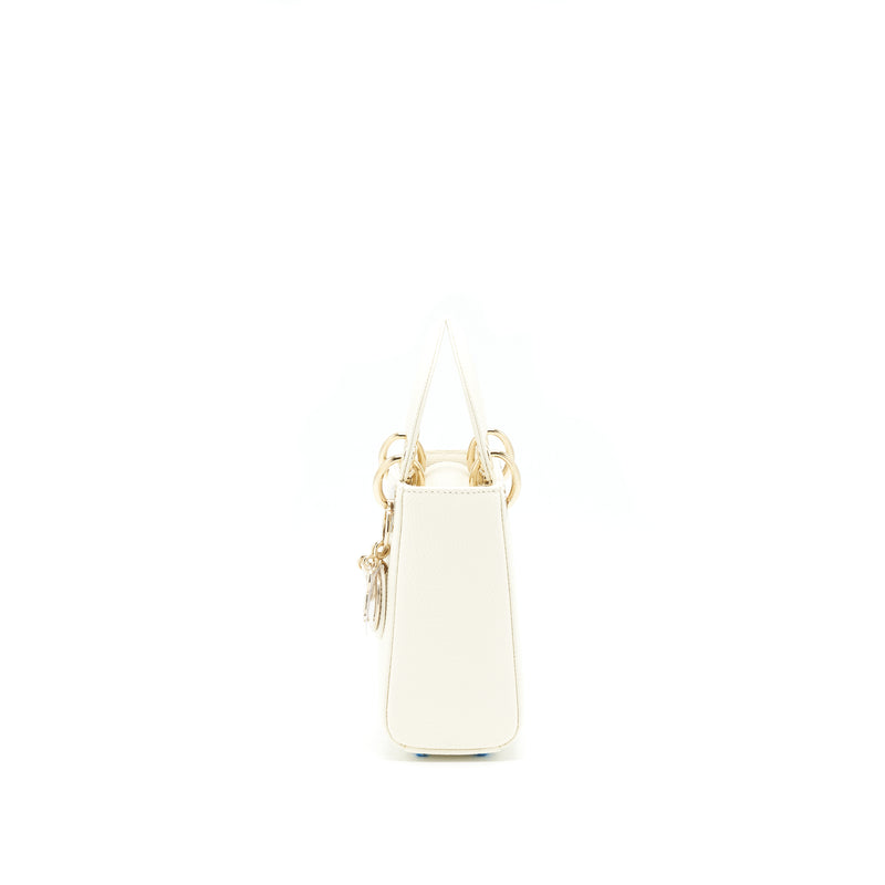 Dior Lizard Mini Lady Dior White  LGHW