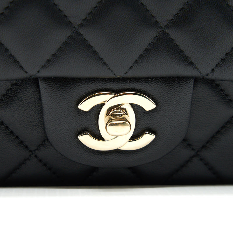 Chanel Mini Rectangular Flap Bag Black LGHW Serial 30