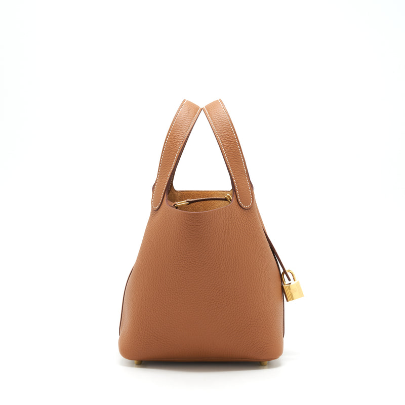 Hermes Picotin 18 Clemence Gold GHW Stamp U