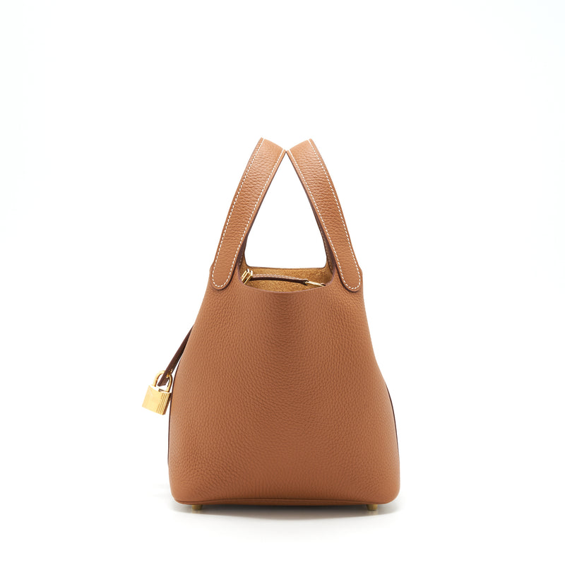 Hermes Picotin 18 Clemence Gold GHW Stamp U
