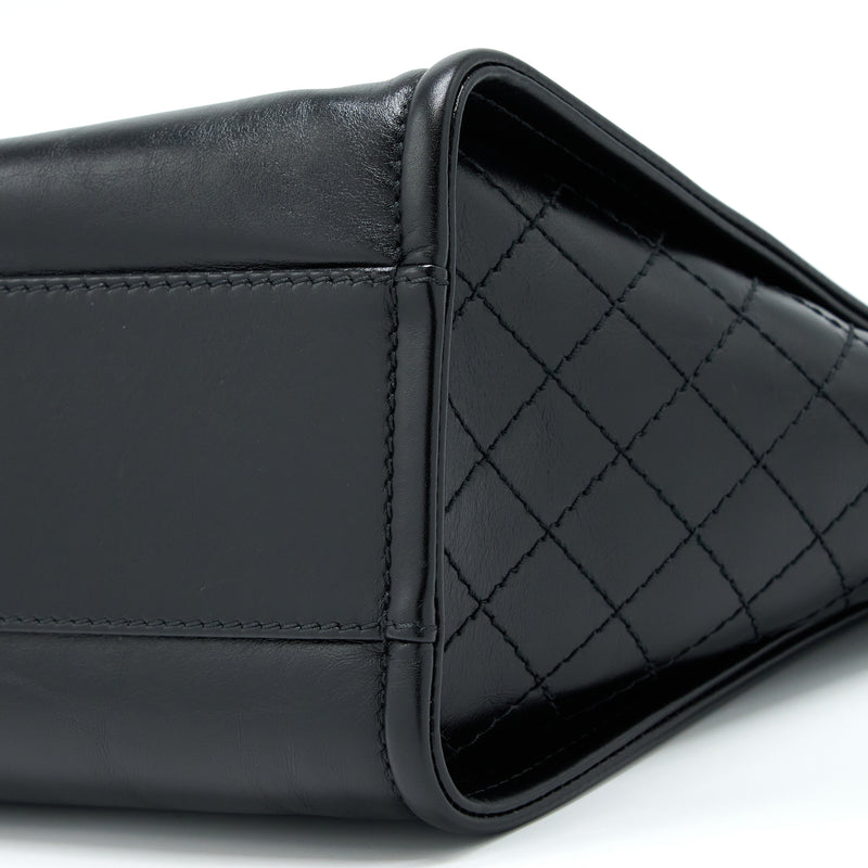 Chanel Deauville Tote Bag Calfskin Black With Detail Logo GHW
