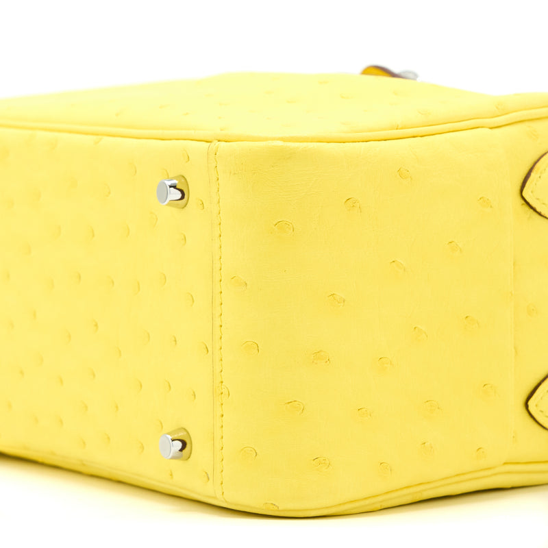Hermes Mini Lindy Ostrich Jaune Citron SHW Stamp Y