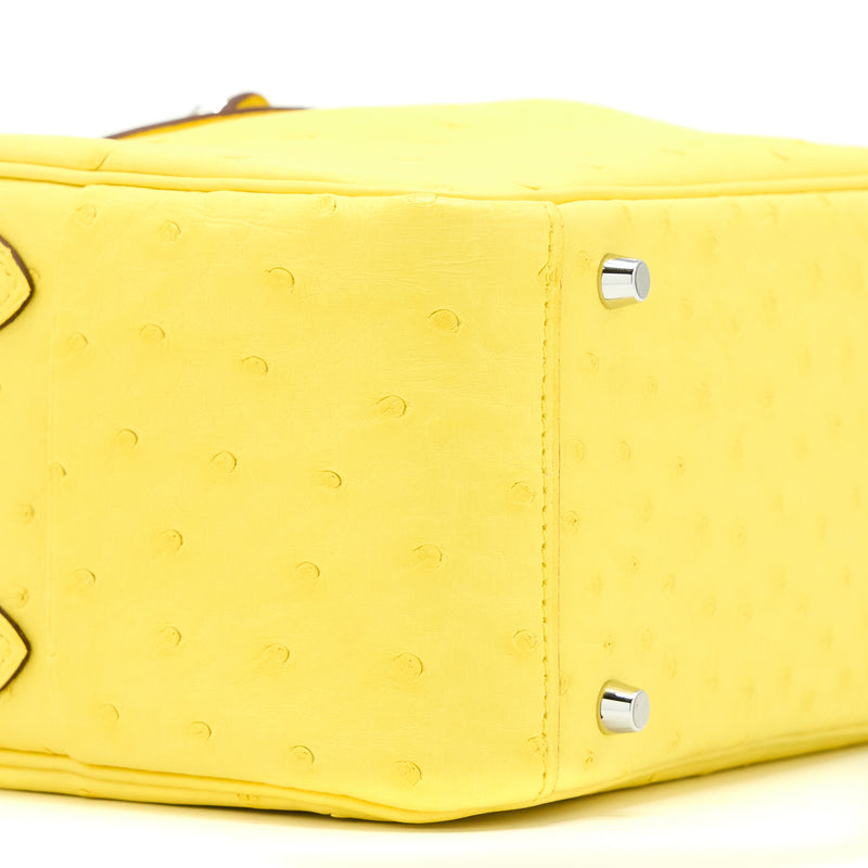 Hermes Mini Lindy Ostrich Jaune Citron SHW Stamp Y