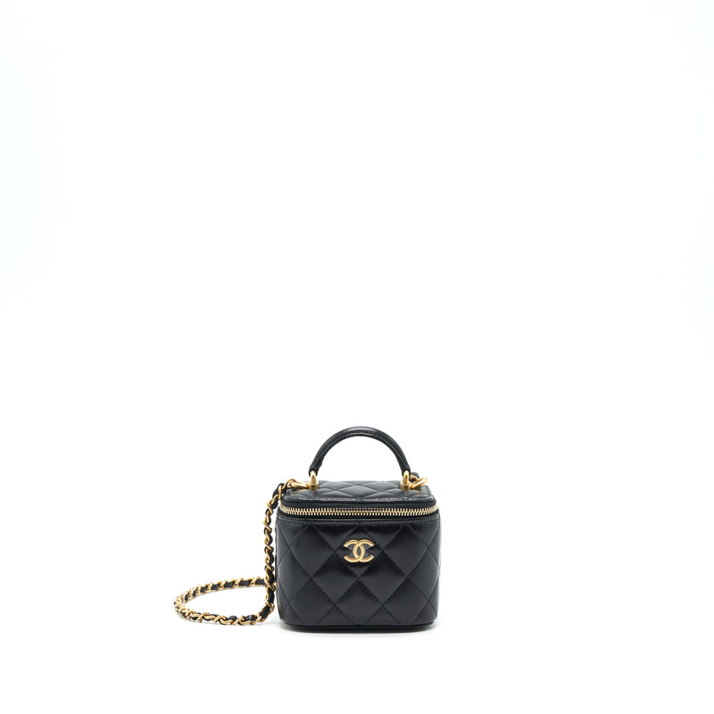 Chanel Mini Top Handle Teal Green Lambskin Gold hdw - Designer