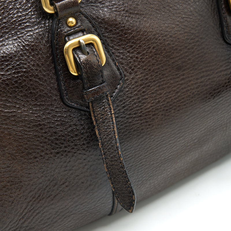 PRADA Handle Tote Bag with Strap in Brown