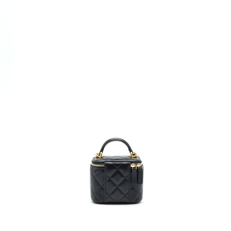 Chanel Top Handle Mini Vanity Case Lambskin Black GHW