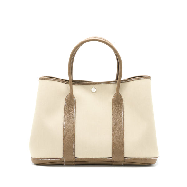 Hermes Garden Party 36 Negonda/Canvas Beton/Etoupe SHW Stamp Z