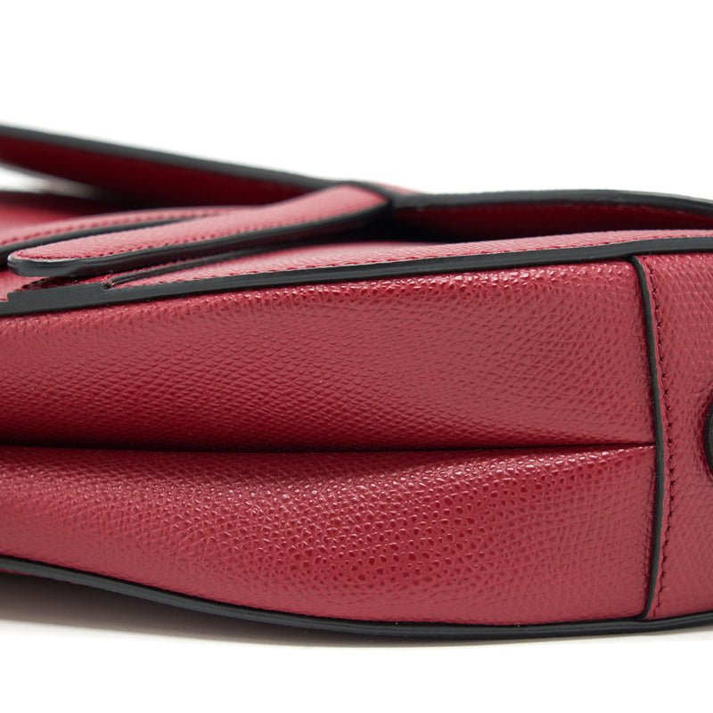 Dior Medium Saddle Bag Grained Calfskin Red GHW