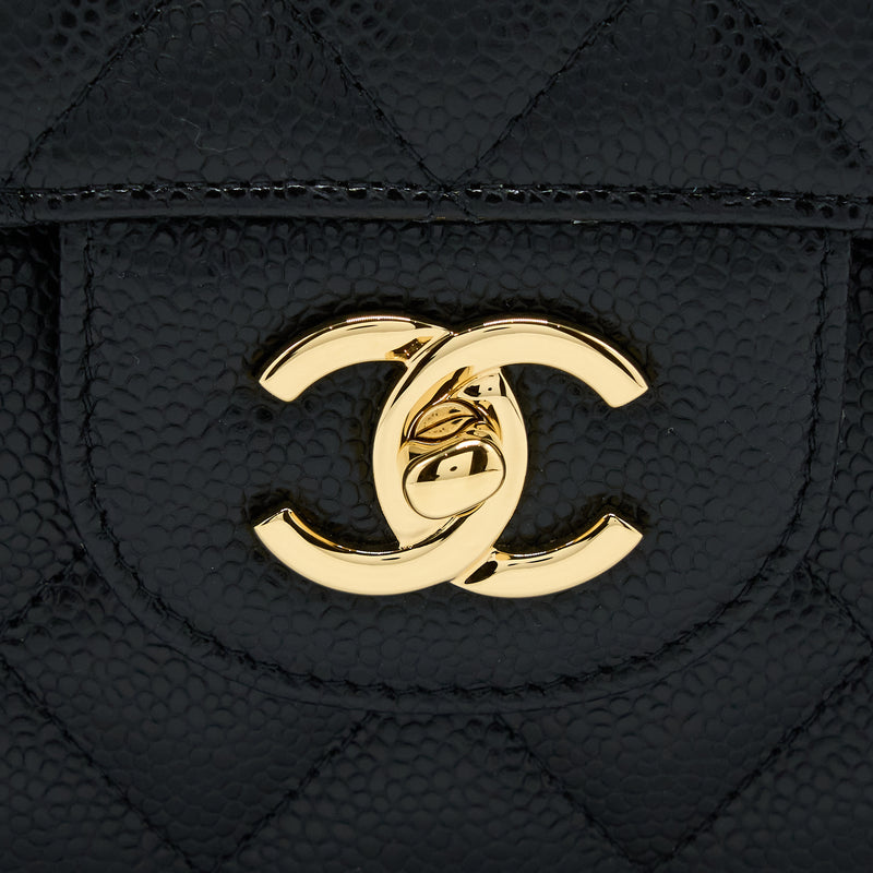 Chanel Classic Jumbo Double Flap Caviar Black GHW (Microchip)