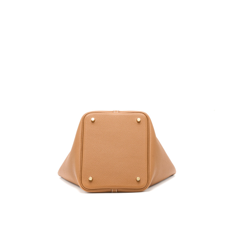 Hermes Picotin 22 Lock Bag Clemence Gold GHW Stamp U