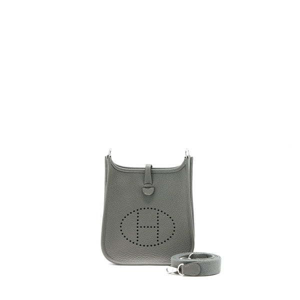 Hermes Mini Evelyne Clemence 0L Gris Meyer SHW Stamp U