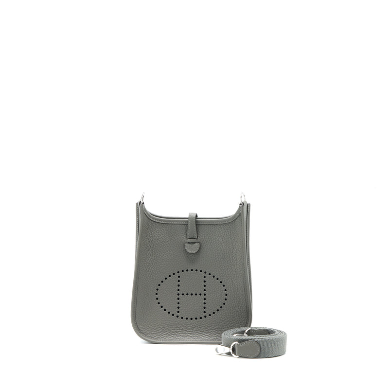 Hermes Mini Evelyne Clemence 0L Gris Meyer SHW Stamp U