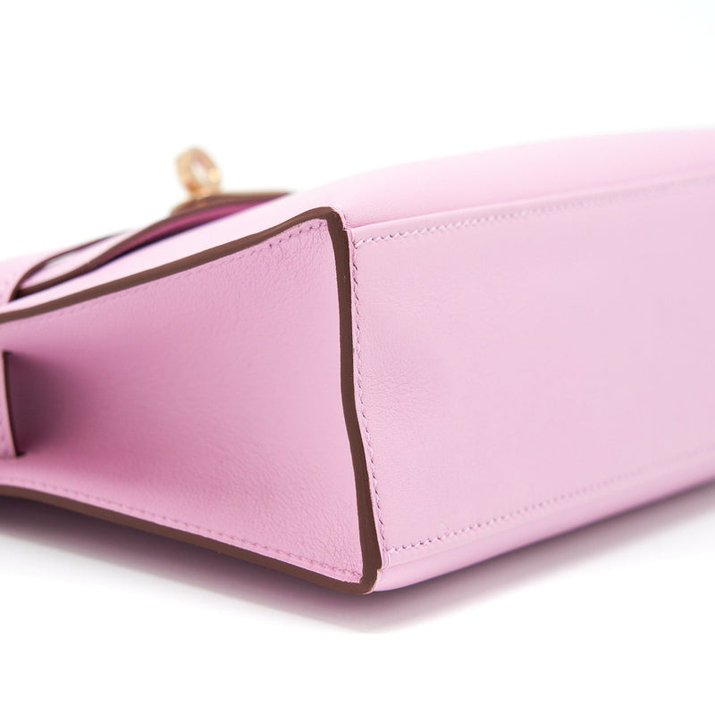 Hermes Kelly Pochette Swift X9 Mauve Sylvestre RGHW Stamp Z