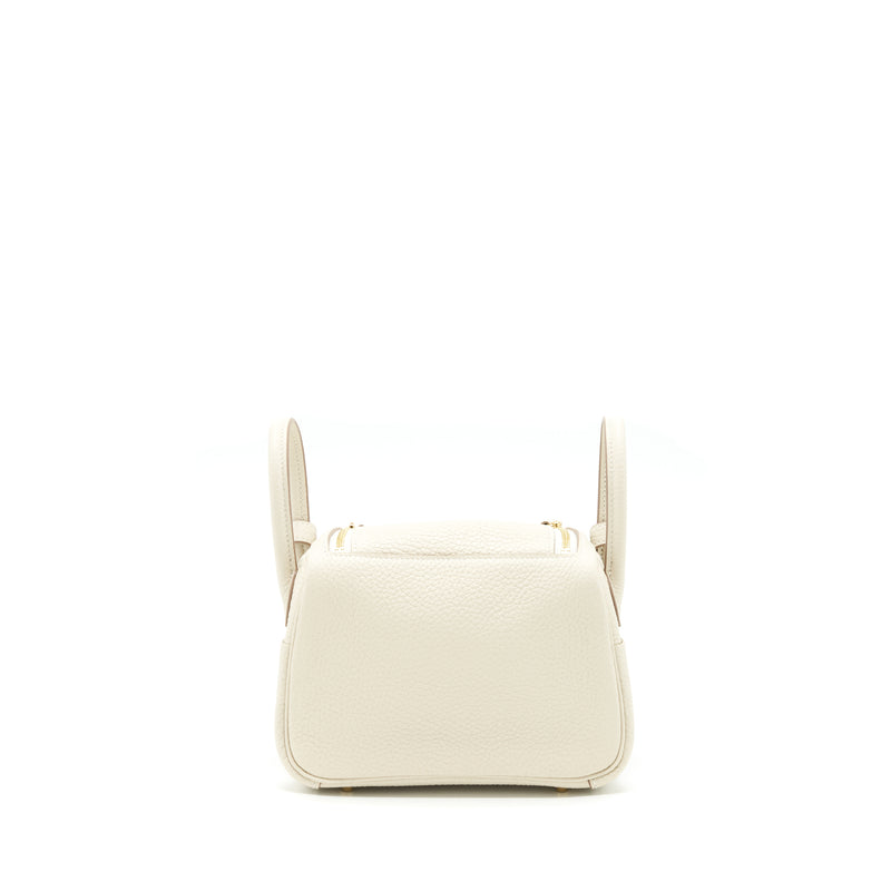 Hermes Mini Lindy Clemence Craie GHW Stamp Z