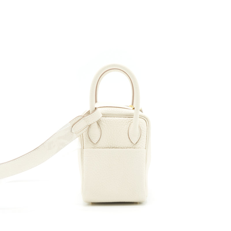 Hermes Mini Lindy Clemence Craie GHW Stamp Z