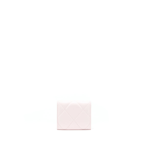 Chanel 19 Flap Cardholder Lambskin Light Pink GHW