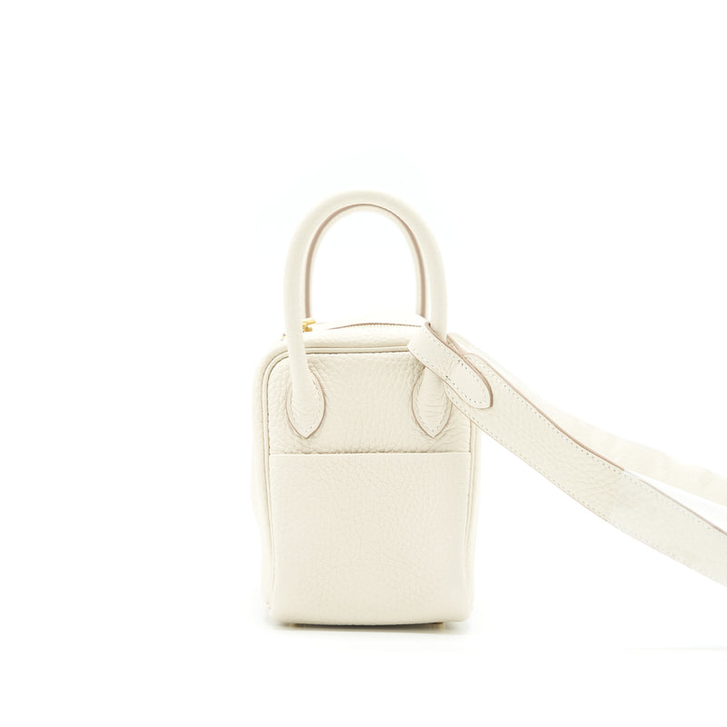Hermes Mini Lindy Clemence Craie GHW Stamp Z