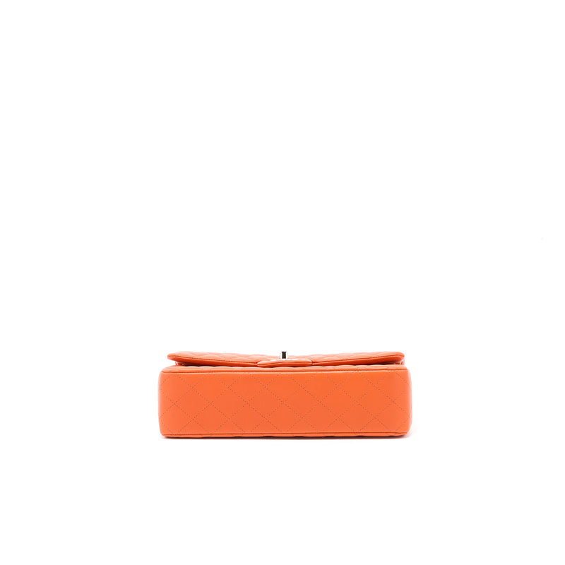 Chanel Medium Classic Double Flap Bag Lambskin Orange SHW