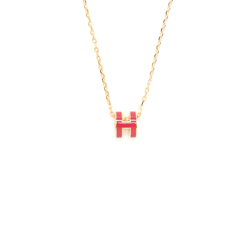 Hermes mini Pop H Pendant Rose Laque RGHW