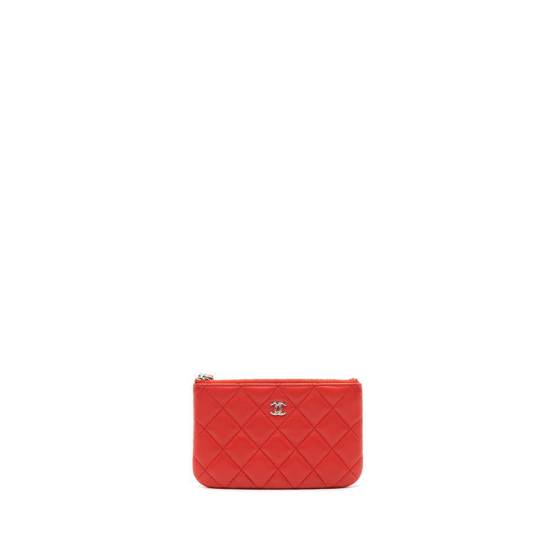 Chanel Small O-Case Pouch Lambskin Red SHW