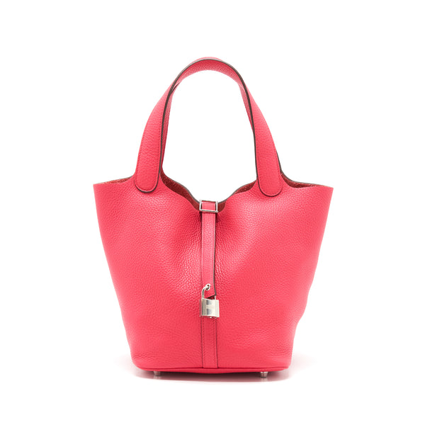 Hermes Picotin 22 Clemence Rose Extreme SHW Stamp D