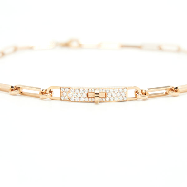 Hermes Kelly Chaine Choker Small Model Rose Gold Diamonds