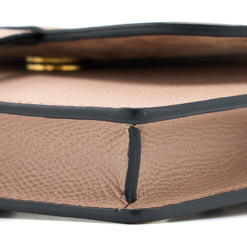 Dior Saddle Belt Pouch Grained Calfskin Dark Beige GHW