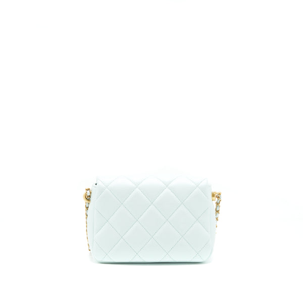 Chanel 21K My Perfect Mini Flap Bag Caviar Iridescent Pastel Green GHW (Microchip)