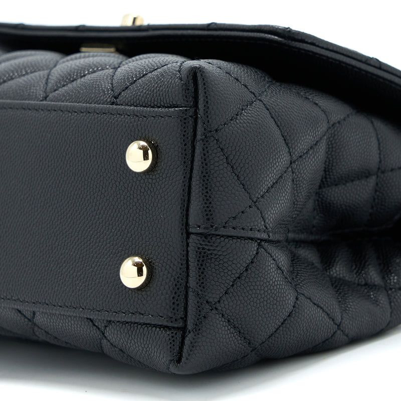 Chanel Coco Handle Caviar Black LGHW(Microchip)