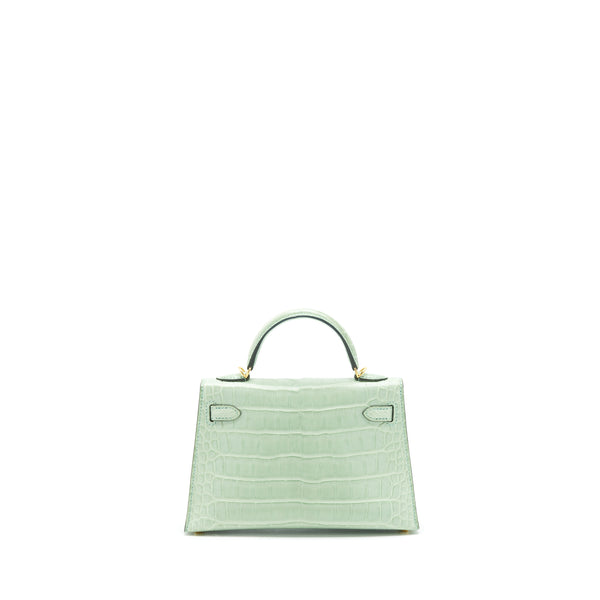 Hermes Mini Kelly 20cm Alligator Matt 6U Vert D’eau GHW Stamp C