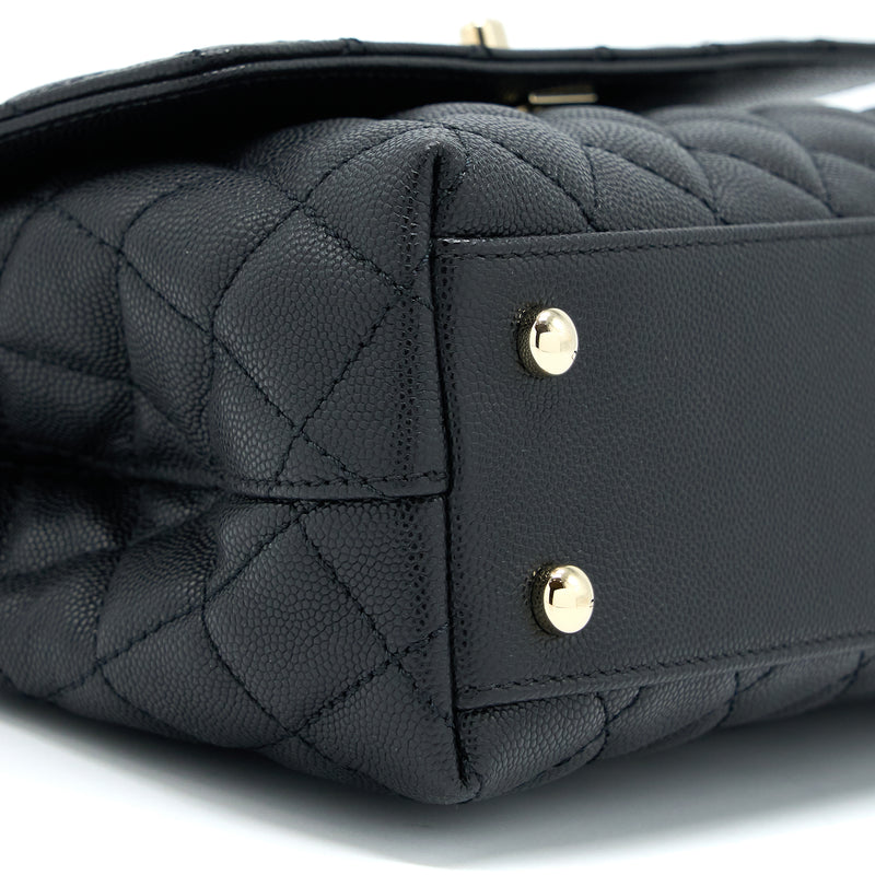 Chanel Coco Handle Caviar Black LGHW(Microchip)