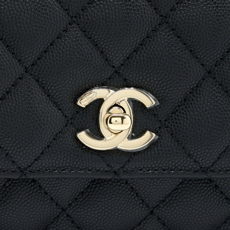 Chanel Coco Handle Caviar Black LGHW(Microchip)
