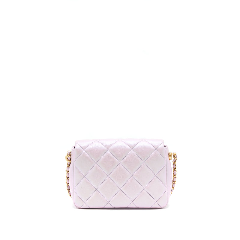 Chanel 21K My Perfect Mini Flap Bag Caviar Pink GHW (Microchip)