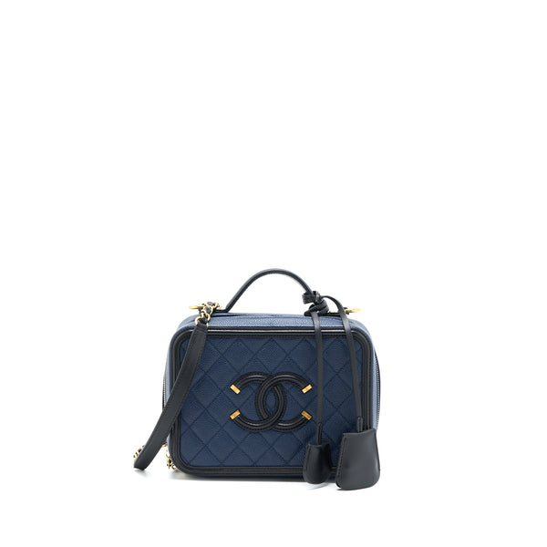 Chanel Medium Filigree Vanity Camera Bag Caviar Blue/Black GHW