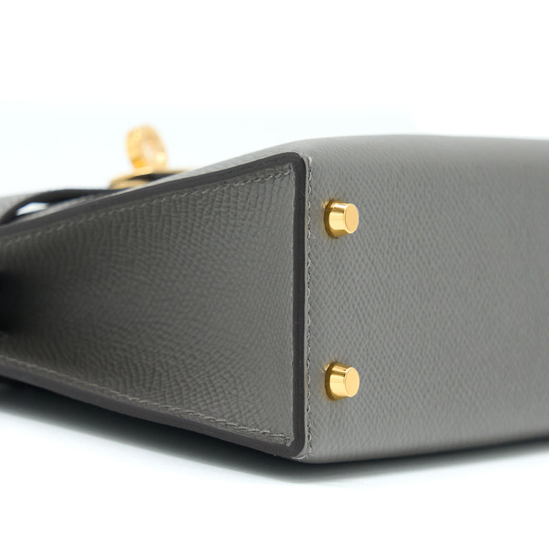 Hermes Mini Kelly Epsom 0L Gris Meyer GHW Stamp U