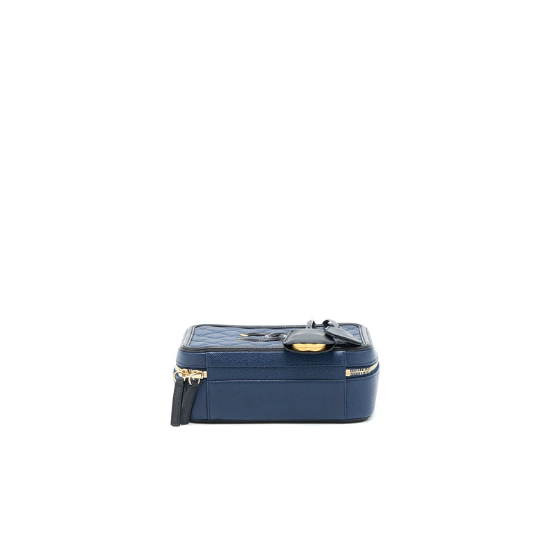 Chanel Medium Filigree Vanity Camera Bag Caviar Blue/Black GHW