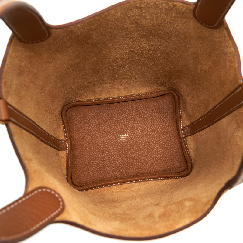 Hermes Picotin 18 Clemence Gold GHW Stamp U