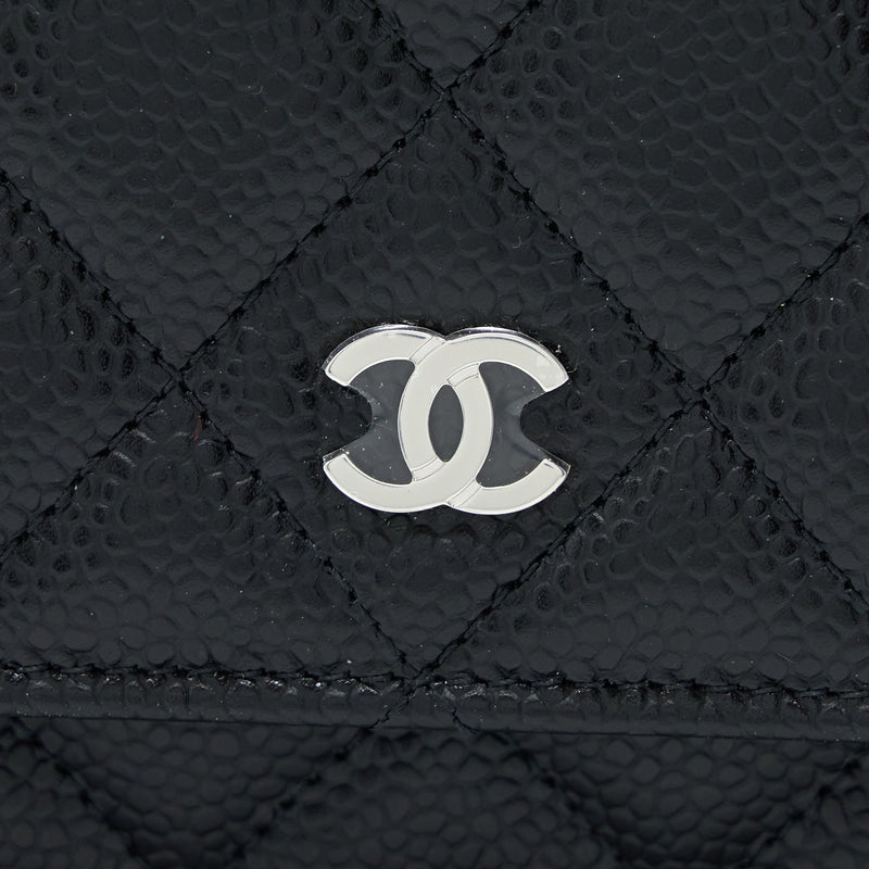 Chanel Classic Wallet On Chain Caviar Black SHW(Microchip)
