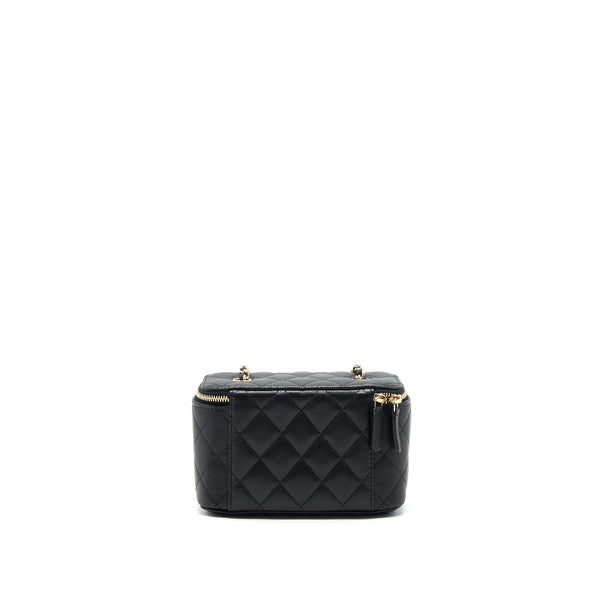 Chanel Caviar Long Vanity With Chain Caviar Black LGHW