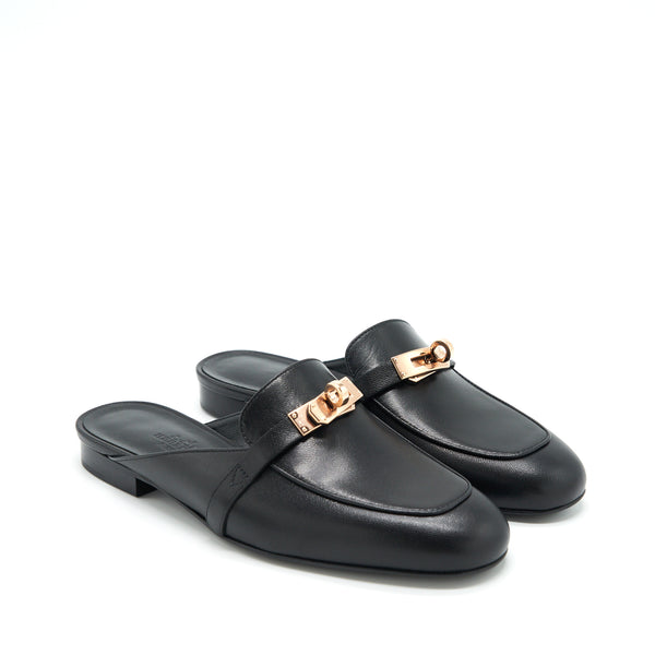 Hermes Size 36 Mules Black GHW
