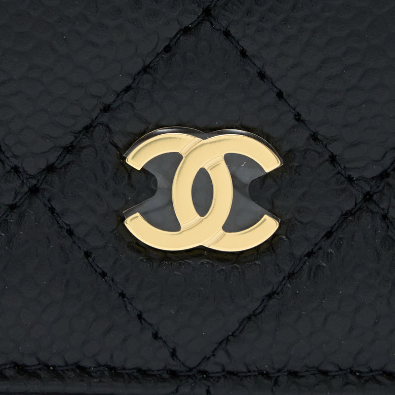 Chanel Classic Wallet On Chain Caviar Black GHW(Microchip)