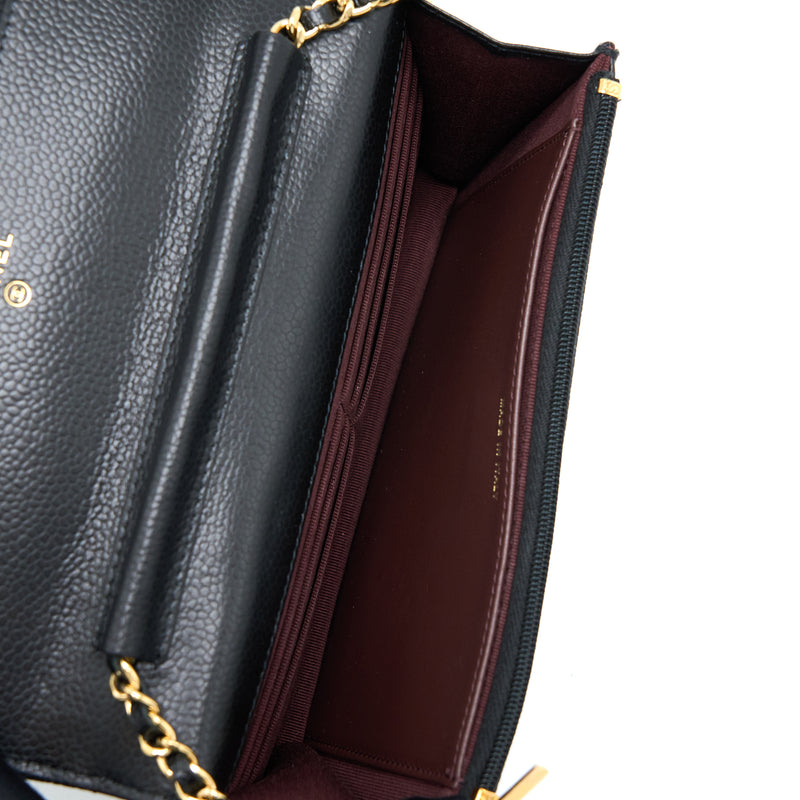 Chanel Classic Wallet On Chain Caviar Black GHW(Microchip)