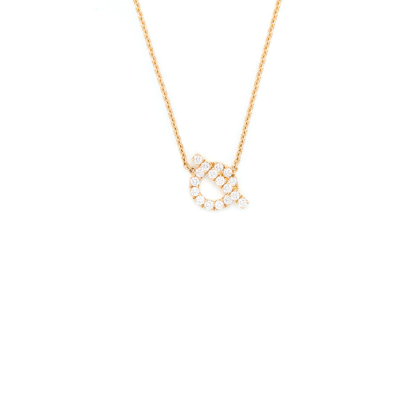 Hermes Finesse Necklace Rose Gold With Diamonds