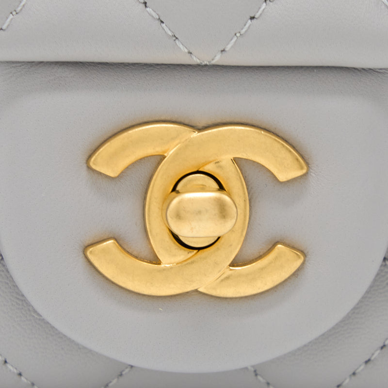 Chanel Pearl Crush Ball Mini Rectangular Flap Bag in Light Grey