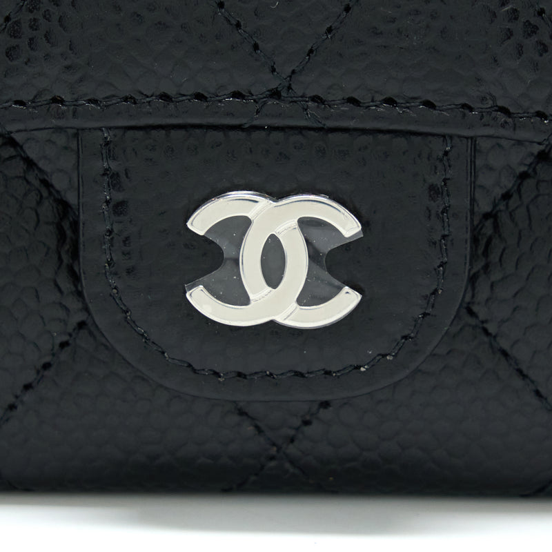 Chanel Classic Flap Card Holder Caviar Black SHW